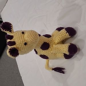 Crotchet giraffe  yellow and purple